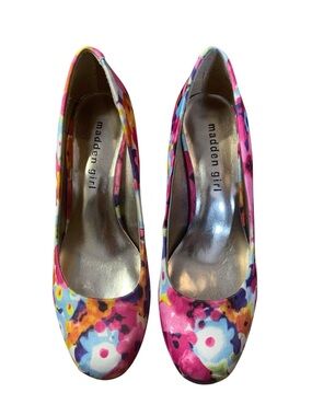 Madden Girl Floral Getta Platform Pumps - Vibrant Multi-Color - Size 8.5